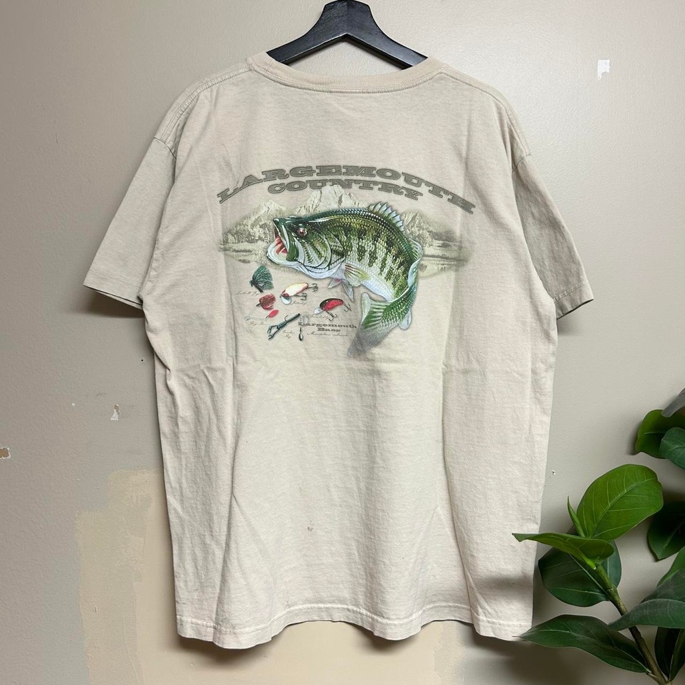 Columbia Sportswear Largemouth Country Fishing Shirt Vintage 2000s Cream Mens L